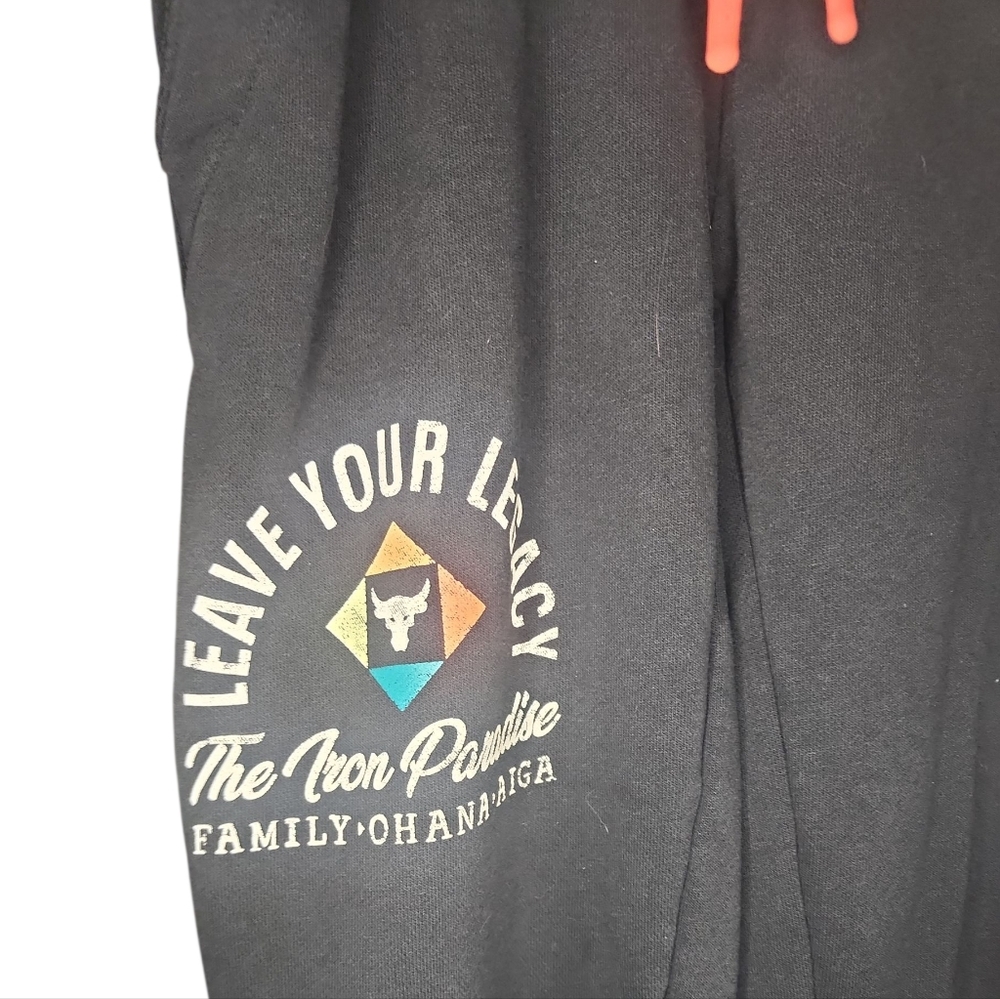 Under Armour Project Rock Heavy Terry Knit Jogger Sweatpants M Black Legacy - Picture 4 of 7